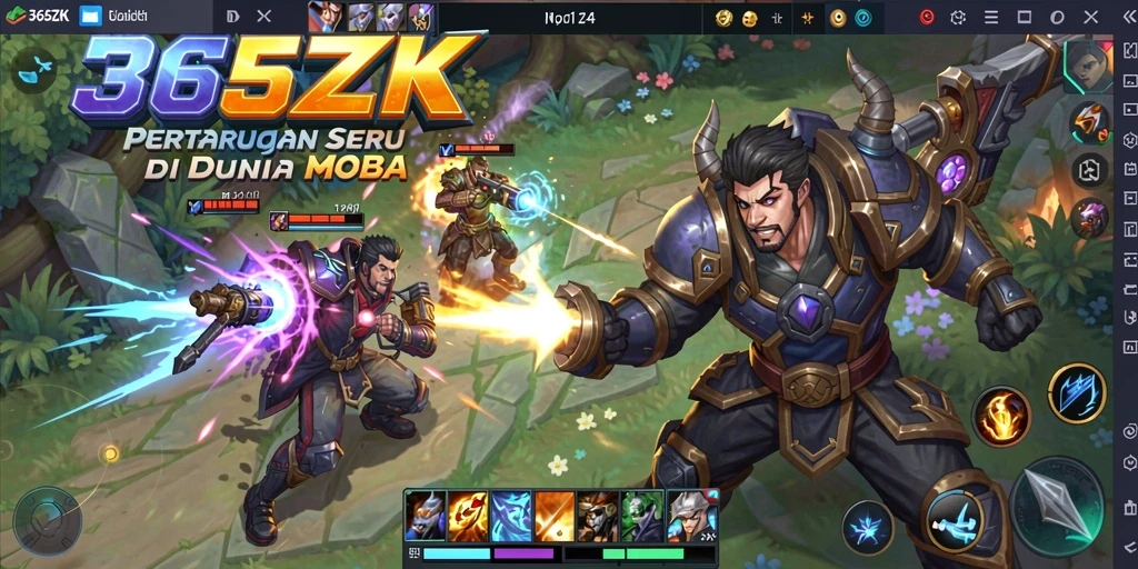 Tangkapan layar menampilkan aksi seru dalam gameplay MOBA 365ZK.
