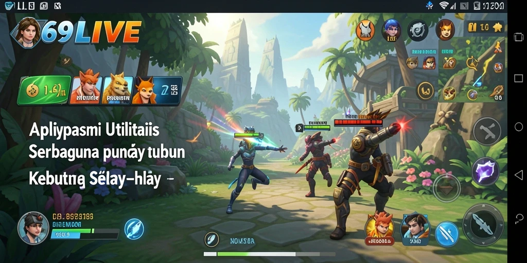Tampilan antarmuka pengguna 69LIVE yang intuitif dan sederhana.
