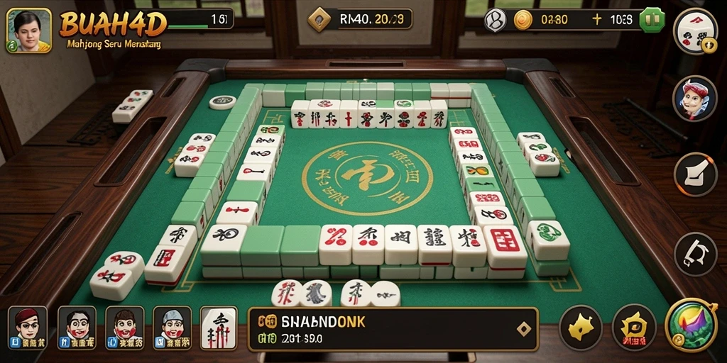 Tampilan gameplay BUAH4D dengan ubin Mahjong menarik.