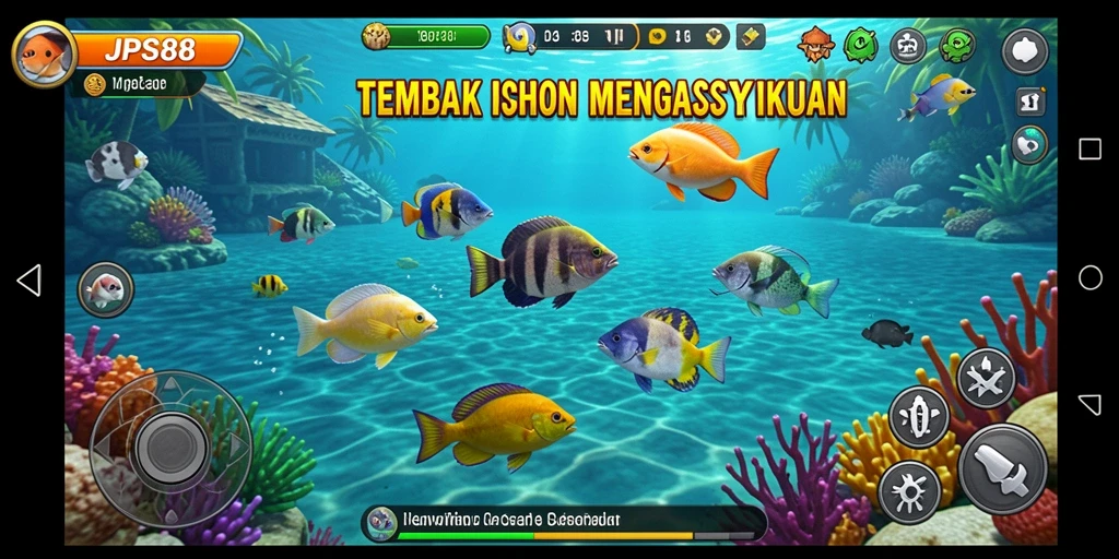 Tampilan menarik dari gameplay Tembak Ikan JPS88.