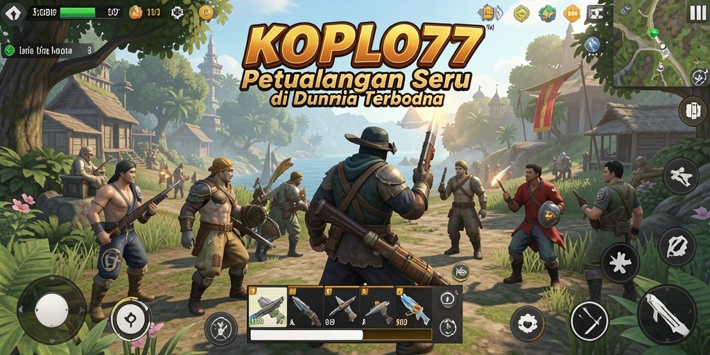 Screenshot gameplay KOPLO77 yang menunjukkan dunia terbuka yang luas.
