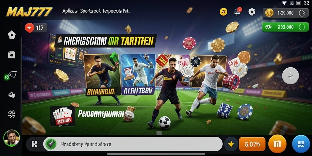 Tampilan screenshot utama MAJ777 yang menonjolkan fitur taruhan olahraga.