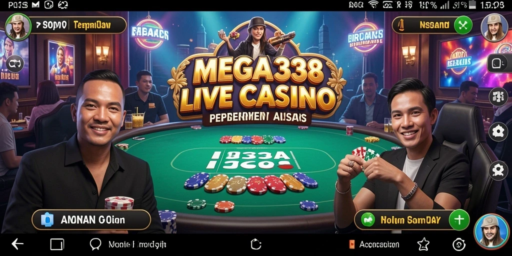 Tampilan seru dan menarik dari gameplay Live Casino MEGA338.