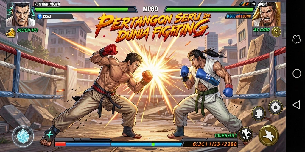 Screenshot MVP789 menunjukkan pertarungan seru dengan karakter ikonik.