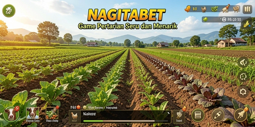 Gameplay NAGITABET yang menarik dengan aktivitas pertanian yang seru.