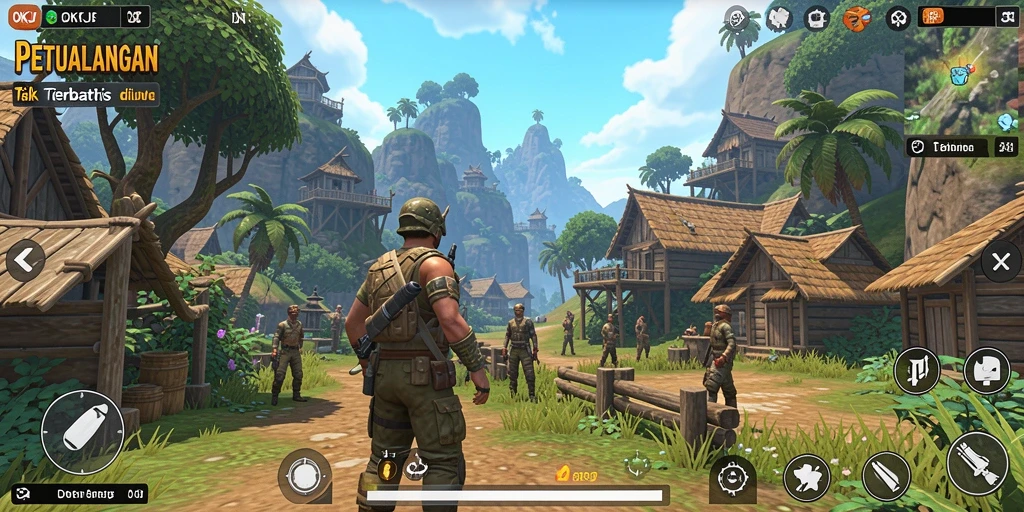 Screenshot gameplay OKJK menampilkan petualangan seru di dunia terbuka.