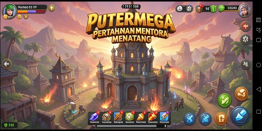 Tangkapan layar menunjukkan aksi permainan Tower Defense yang mendebarkan.