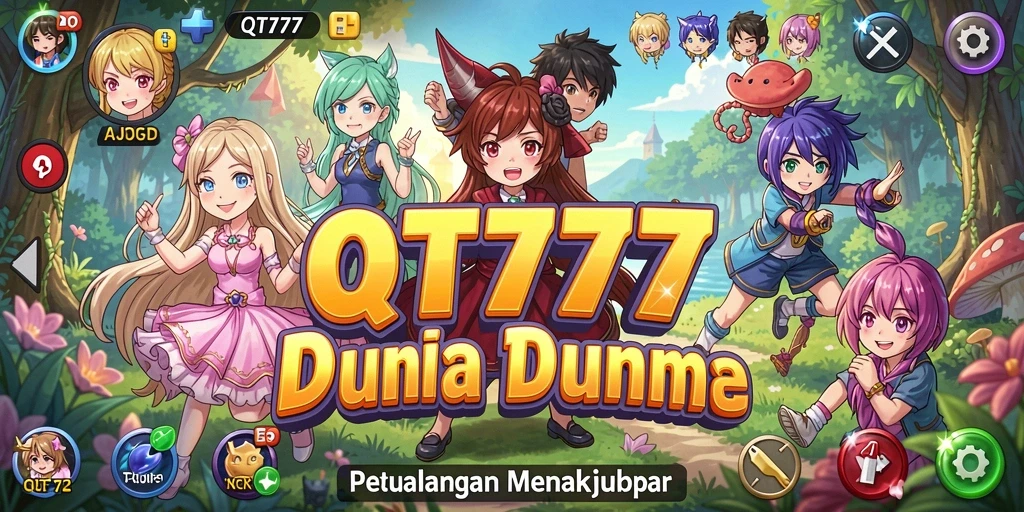 Screenshot gameplay QT777 menampilkan aksi karakter anime yang intens.