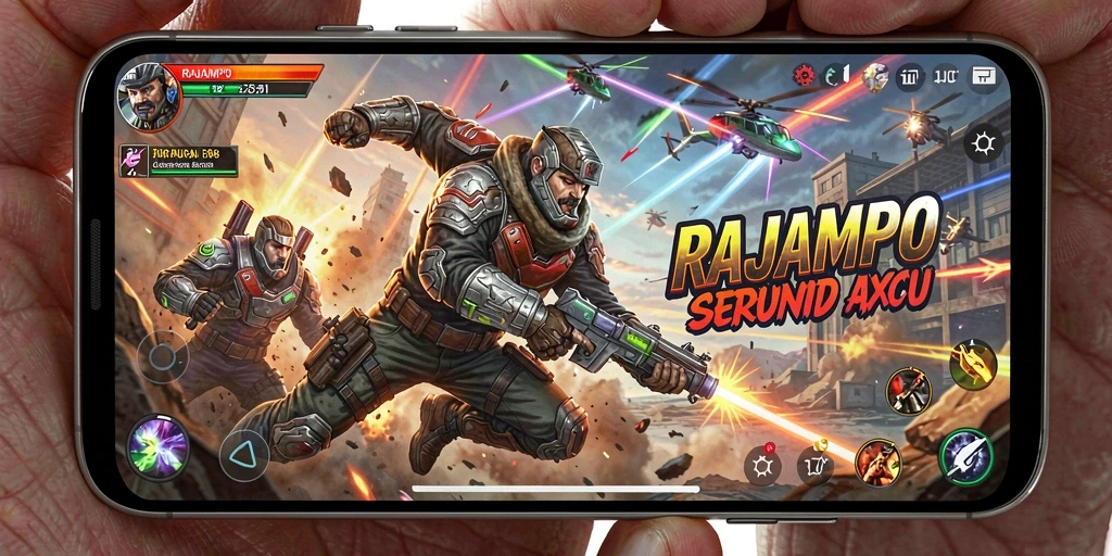 Screenshot gameplay RAJAMPO menunjukkan aksi yang mendebarkan dan grafik yang tajam.