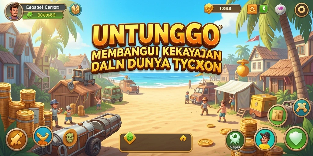 Screenshot gameplay UNTUNGGO yang menunjukkan manajemen bisnis yang seru.