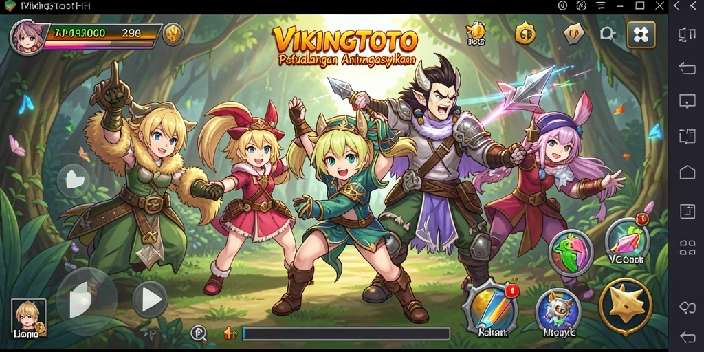 Tampilan gameplay seru VIKINGTOTO dengan karakter Anime yang menarik.